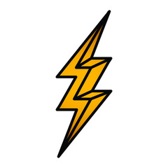 Lightning bolt symbol. Vector minimal abstract icon isolated on white
