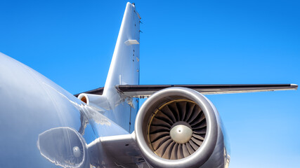jet engine of an modern airplane - 498288884