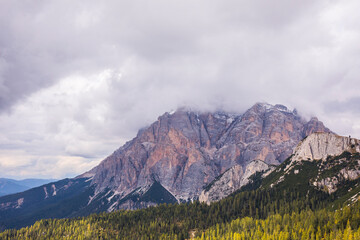 Sunset in Dolomites mountains, Alps, northern Italy