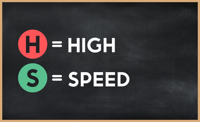 high speed (hs) on chalk board