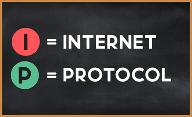 internet protocol (ip) on chalk board
