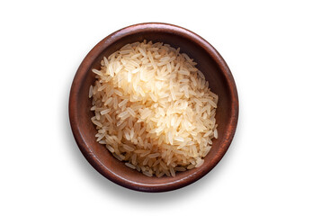 Reis in einer Holzschale