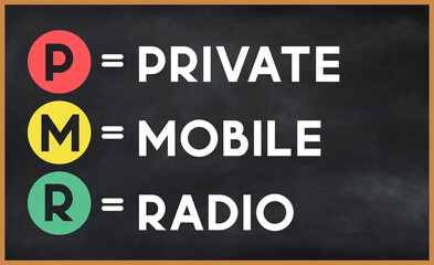 private mobile radio (pmr) on chalk board