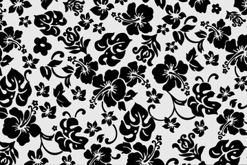Black and White Floral Pattern Background Flowers	