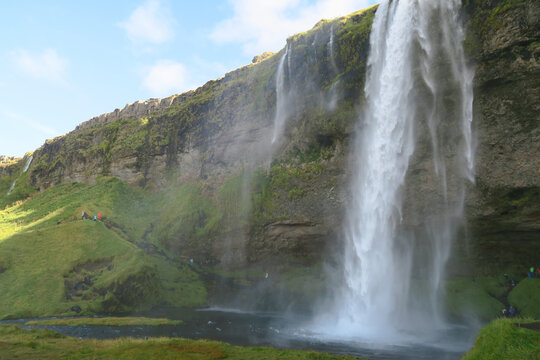Huge waterfall in the nature of Iceland © Mintocc