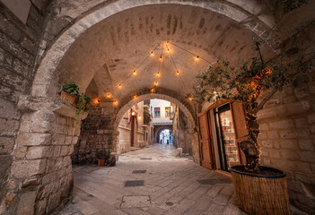 Alleyway in old  town of Bari, Puglia, South Italy