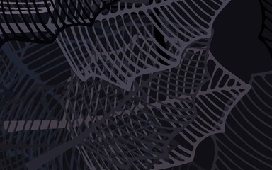 Dark Gray vector doodle texture with leaves.