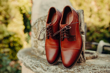 Brown wedding shoes for groom
