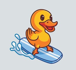 cute duck playing a skateboard. isolated cartoon animal nature illustration. Flat Style Sticker Icon Design Premium Logo vector. Mascot Character