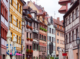 Obraz premium Historical part of the old town of Nuremberg, Franconia, Germany.