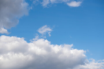 Fototapeta na wymiar clouds in the blue sky with sun