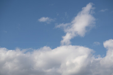 white clouds in the blue sky