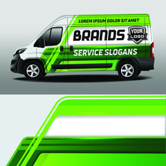Car design development for the company. Car branding. Signature car sticker in green tones  © Lelia Ledencova