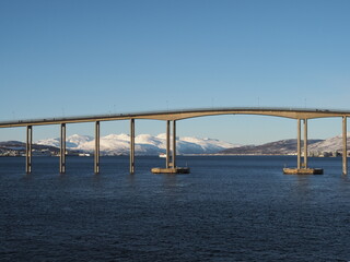 Bridge over the sea to Tromso island, Norway