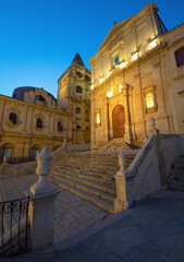 Noto (Sicilia, Italy) - A historical center view of the touristic baroque city in province of Siracusa, Sicily island, during the summer; UNESCO site in Val di Noto.