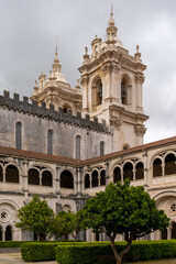 Fototapeta premium vertical view of the cloister and church of the Alcobaca monastery