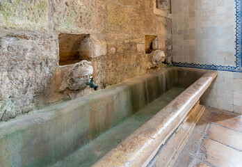 trough and fountain in the large kitchen of the Alcobaca monastery