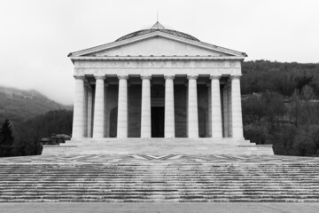 The facade of The Tempio Canoviano or Temple of Canova in Possagno, Italy