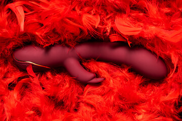 Intense Orgasm. Colorful various sex toys (g-spot vibrators and prostate massager) arranged on a...