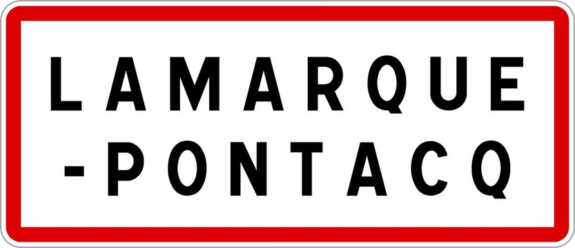 Panneau entrée ville agglomération Lamarque-Pontacq / Town entrance sign Lamarque-Pontacq