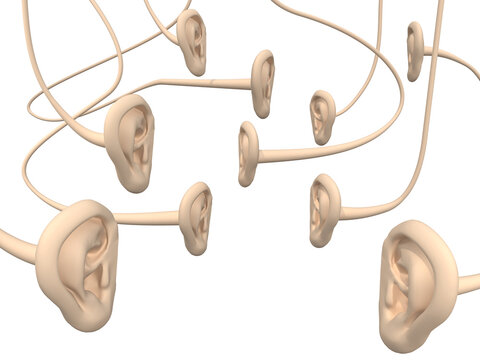 many human ears linked