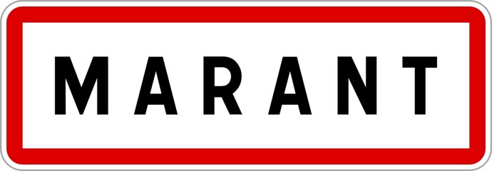 Panneau entrée ville agglomération Marant / Town entrance sign Marant