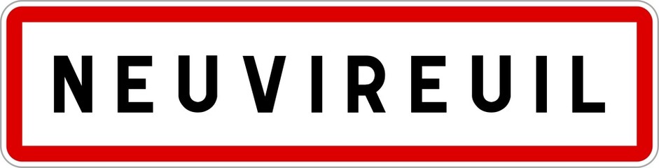 Panneau entrée ville agglomération Neuvireuil / Town entrance sign Neuvireuil