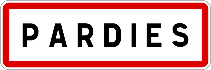 Panneau entrée ville agglomération Pardies / Town entrance sign Pardies