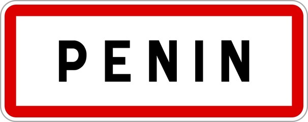 Panneau entrée ville agglomération Penin / Town entrance sign Penin