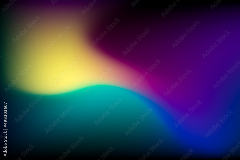 Poster Abstract colorful gradient blur light background with smooth curve motion isolated on black. Illustration in concept technology, modern.