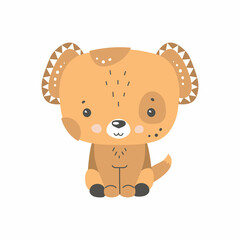 Cute puppy character kids vector illustration