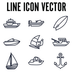 water transportation set icon symbol template for graphic and web design collection logo vector illustration