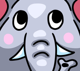 Stylized Cute Elephant Face Background