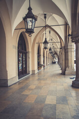passage in the cloth hall in Krakow