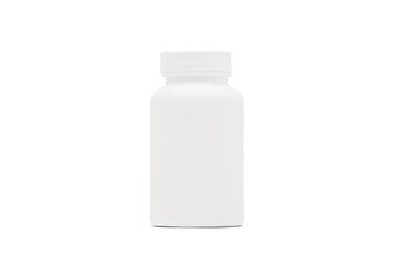 big bottles for capsules on white background