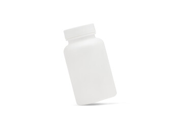 big bottles for capsules on white background