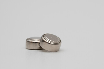 some lithium battery on white background