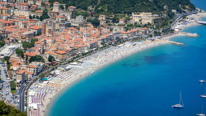 A panoramic view of Noli, Liguria - Italy - obrazy, fototapety, plakaty