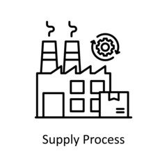 Supply Process vector Outline Icon Design illustration. Logistics And Supply Chain Management Symbol on White background EPS 10 File