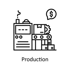 Production vector Outline Icon Design illustration. Logistics And Supply Chain Management Symbol on White background EPS 10 File