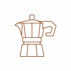 Line art coffee pot logo design vector illustration