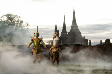 Khon, Is a classical Thai dance in a mask. In Ramayana literature, this is the battle between the...