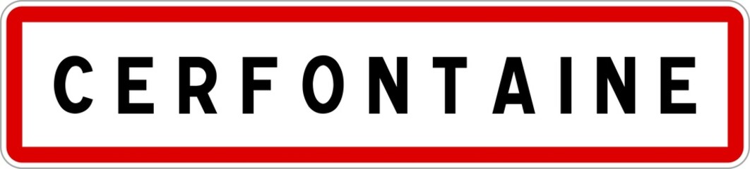 Panneau entrée ville agglomération Cerfontaine / Town entrance sign Cerfontaine