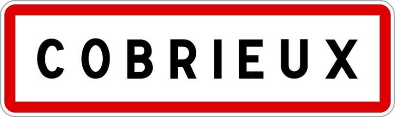 Panneau entrée ville agglomération Cobrieux / Town entrance sign Cobrieux