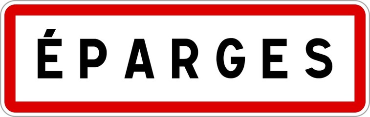 Panneau entrée ville agglomération Éparges / Town entrance sign Éparges