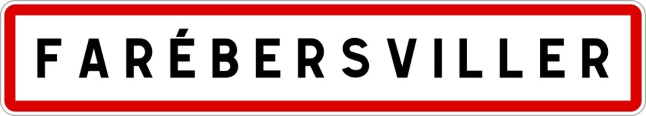 Panneau entrée ville agglomération Farébersviller / Town entrance sign Farébersviller