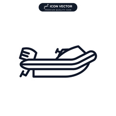 fishing boat icon symbol template for graphic and web design collection logo vector illustration