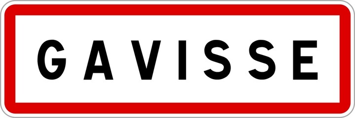 Panneau entrée ville agglomération Gavisse / Town entrance sign Gavisse
