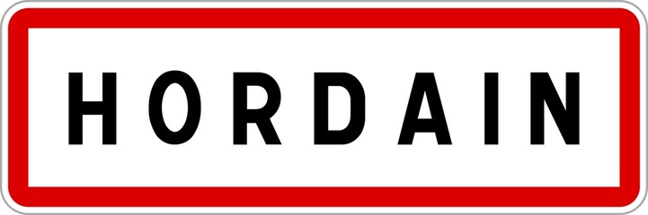 Panneau entrée ville agglomération Hordain / Town entrance sign Hordain
