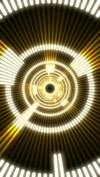 Abstract Gold Radiating Light Rays Pattern Loop